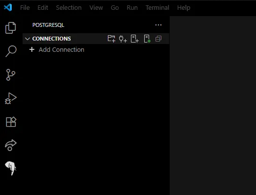 Creating a new connection in the VS Code PostgreSQL extension